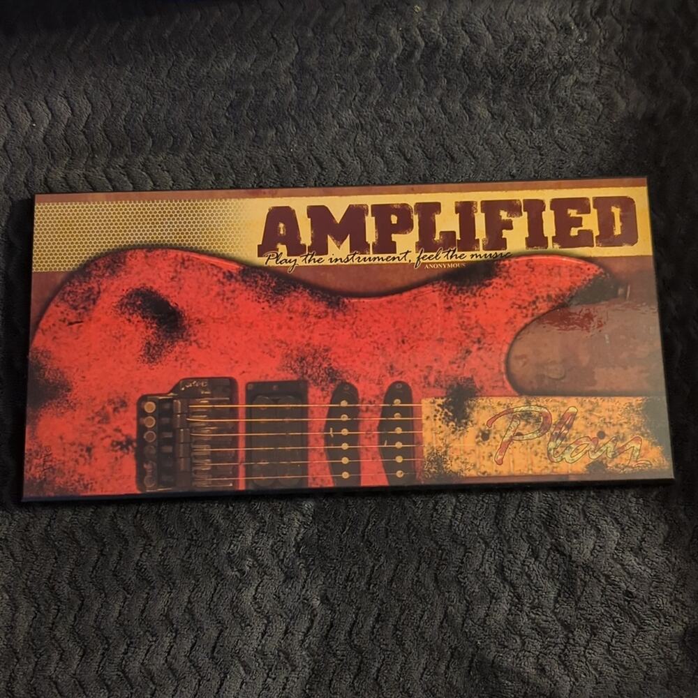 Amplified Guitar Music Guitarist Wooden Wall Hanging Collectible Decor Picture